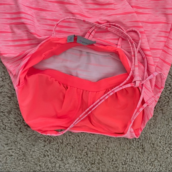 Athleta Ariel Venice Semor Swim Racerback Dress Coral Orange - Picture 5 of 6